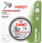 Close-up of Gamo Tomahawk hollow-point .22 cal pellet